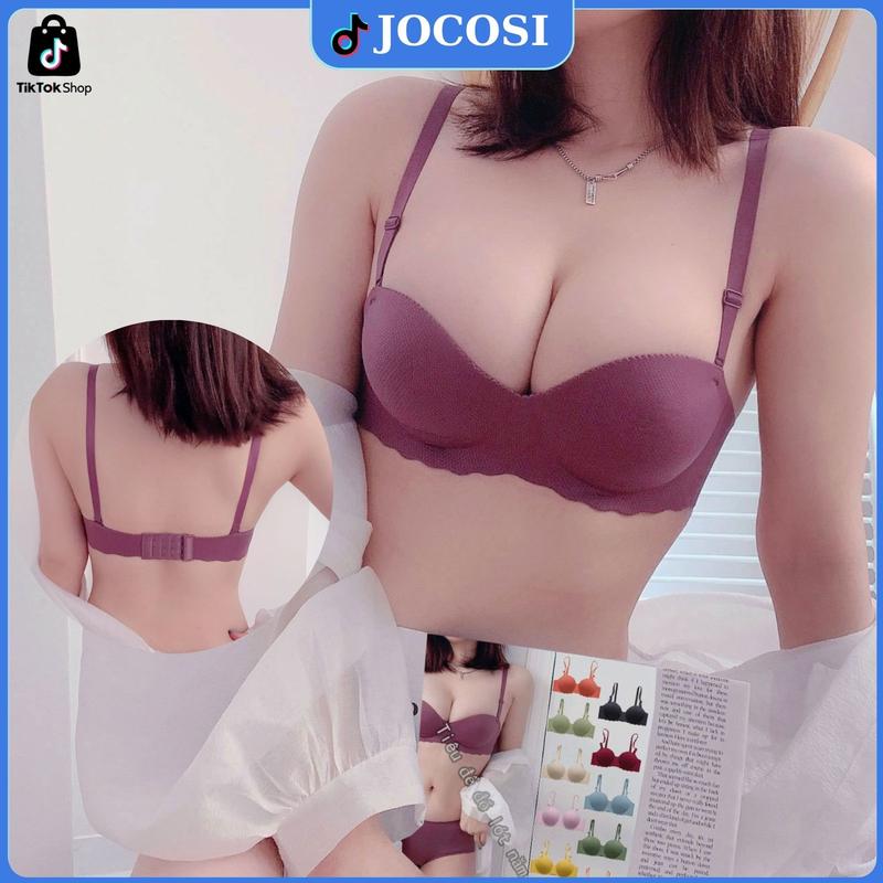 Áo ngực nữ không gọng đệm bàn tay nâng ngực tạo khe, áo lót bra Women nữ chất su cao cấp thoáng mát JOCOSI A489 Cup Tua Rua áo  nâng nội  y  nữ áo  lót  đúc  su  không  gọng