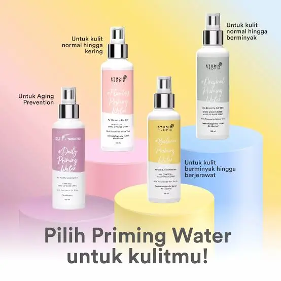 Studio Tropik Priming Water Make-up All Varian & All Size - Flawless | Original | Balance | Daily
