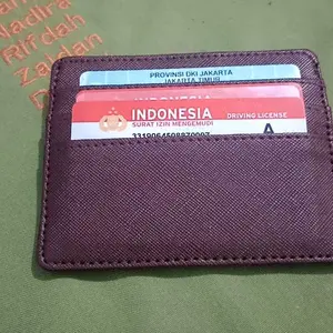 (ADA HARGA GROSIR!) MARIONE - Card Holder Taiga Tempat Kartu Kulit SIMPLE 6KARTU DOMPET KARTU UANG KERTAS PRIA WANITA ID TERMURAH