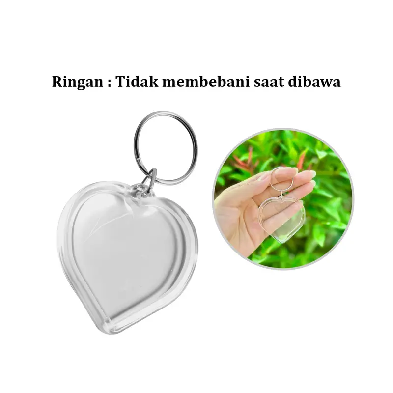 [COD] GD C1269 Gantungan Kunci Akrilik Bingkai Foto Keychain Bening Polos 5