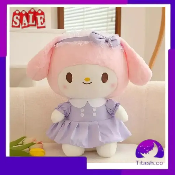 Boneka Karakter Kartun Kuromi Melody Rok Stuffed Plush Terbaru dengan Baju Lucu Imut - Dolls, Toys