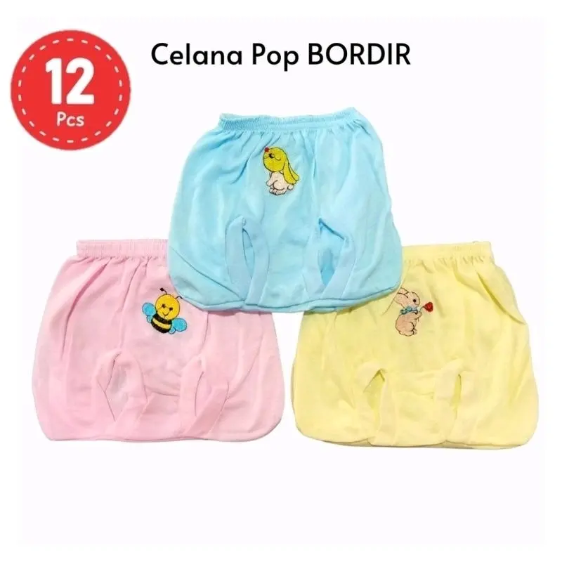 DoaIbu 6 Pcs 12 Pcs Celana Dalam Anak Premium Kacamata Kodok Pop Bordir NewBorn 0
