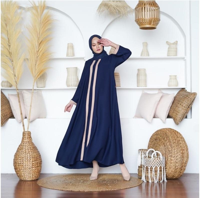ABAYA ARABIAN BASIC NBC 01 HITAM BAHAN CRINKLE POLOS CANTIK ADEM BUSUI FRIENDLY MURAH STYLE CASUAL Airflow Muslim 0