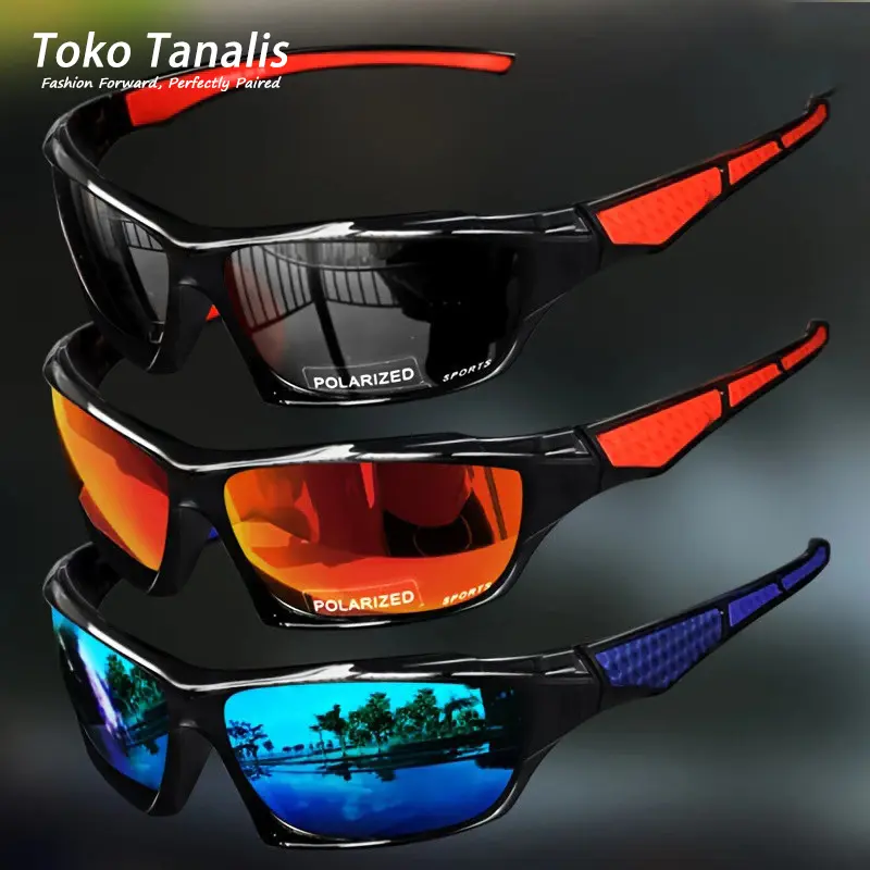 Kacamata Hitam Polarized Lensa Bersepeda Penangkapan ikan Mengendarai Sepeda Motor