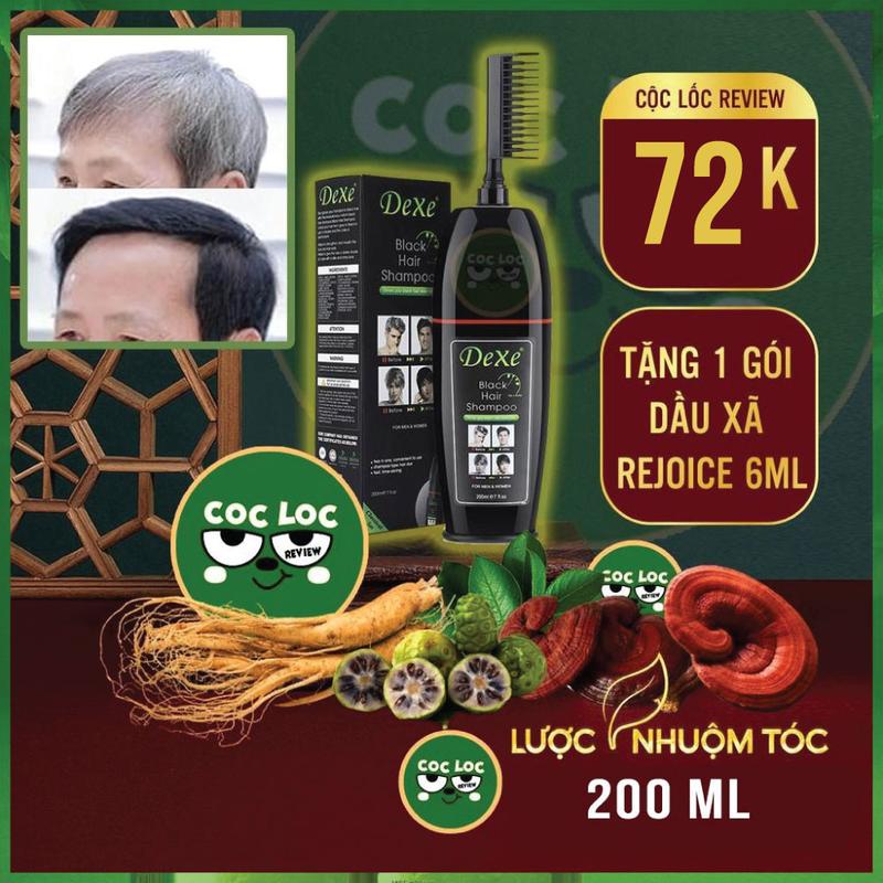   MÀU ĐEN  Lược chải nhuộm tóc đen phủ bạc DEXE 200ML   Màu Đen - dùng cho tóc bạc  chiết xuất từ nhiên nhiên bền màu. dưỡng tóc đổi màu tóc Nam Nữ 