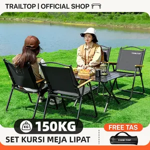 TrailTop Meja Kursi Lipat Kermit 1 Set Meja Lipat Outdoor Dan Kursi Lipat Portable Furniture