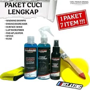 PROMO NO. 1 PAKET M PAKET CUCI LENGKAP ENGINE DEGRESER SHAMPO MOTOR PENGKILAP BODY SEMI COATING