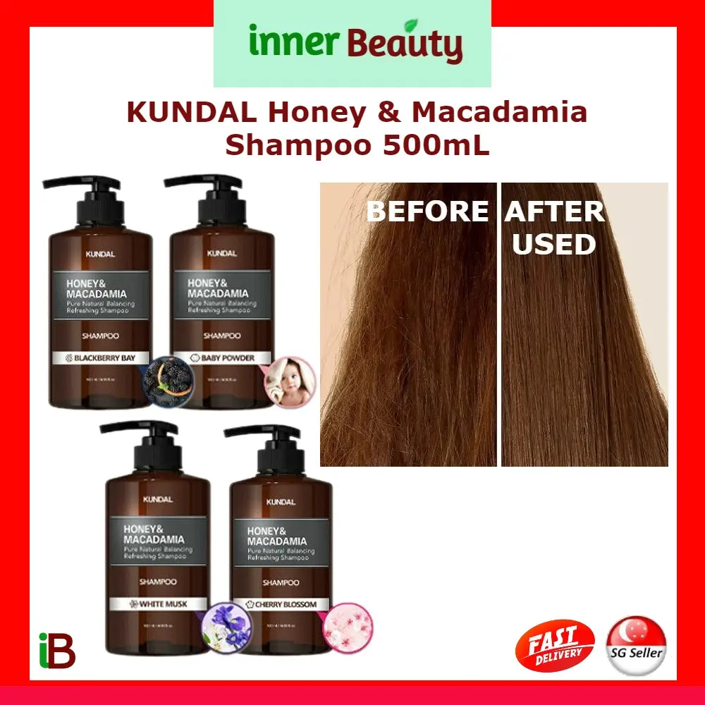 KUNDAL Honey & Macadamia Pure Natural Balancing Refreshing Shampoo 500ml Haircare Frizz Nourishing