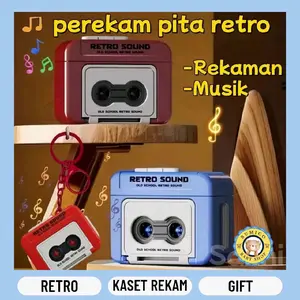 Gantungan Kunci Tape Recording Perekam Suara Retro Mini