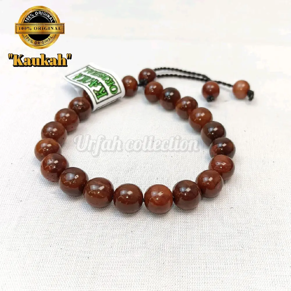 Gelang Kokka Asli Model Bulat 8mm Coklat untuk Dewasa - Bracelets Kayu kaokah tangan