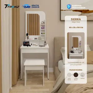 Trenz Furniture - Meja rias Minimalis dan kursi cantik Meja rias cermin Termurah Sierra Laci skincare