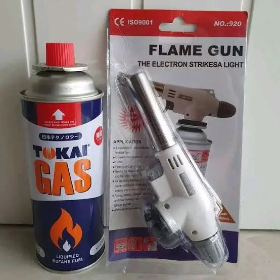 Flame Gun Torch dengan gas kaleng 1 set 1 gas dan 1 torch