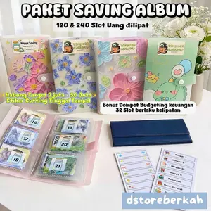 Paket Saving Album 120 & 240 Slot Uang Dilipat Nabung Target 2 Juta - 50 Juta Metode Cicil dan Langsung (Bonus Dompet Budgeting Pengatur Keuangan 32 Slot)