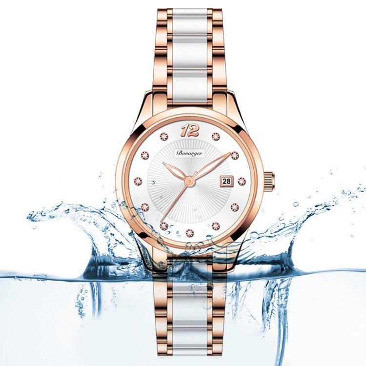 ( TẶNG KÈM PIN+HỘP) ĐỒNG HỒ NỮ PHỐI GỐM SANG TRỌNG , CHỐNG NƯỚC 3ATM Watch 8018 {TẶNG KÈM LẮC TAY }