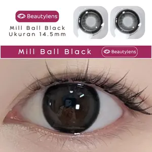 Beautylens Beauty Lens Softlens Mill Ball Black 14.5mm Hitam Non-Medis Kualitas Teruji AKL Lensa Berwarna Nyaman dan Aman
