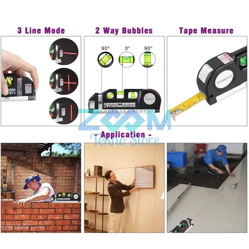 Fixit Level Pro 3 Penggaris Laser Waterpass Meteran Laser 250 Cm 1