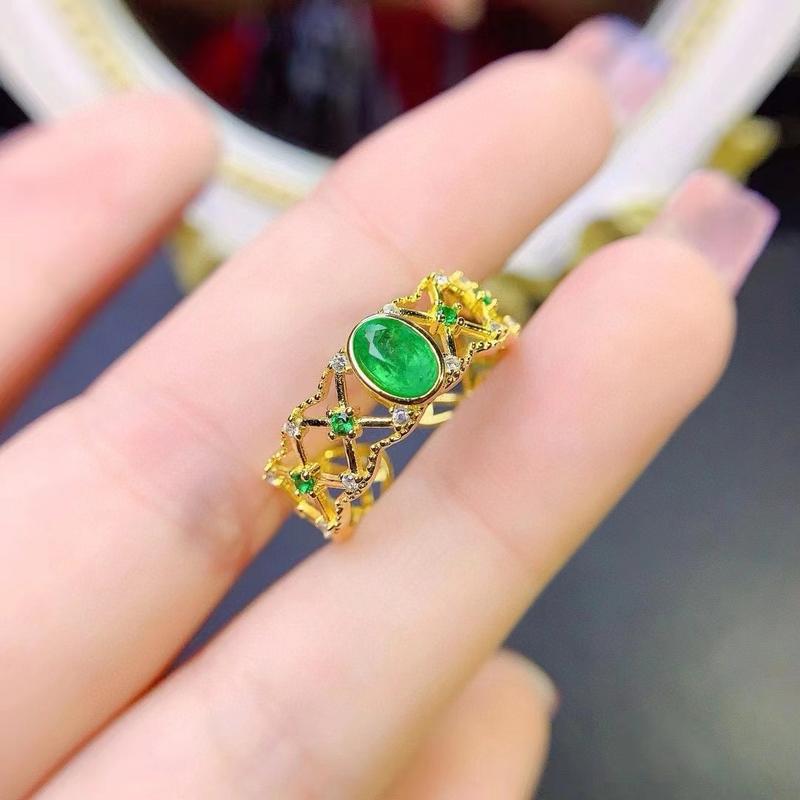 Product Introduction of Pure natural boutique emerald ring 5