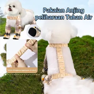 [COD]Celana anjing anti debu luar ruangan dengan kaki / beruang tahan air dan anti-kotoran pakaian anjing kecil untuk berjalan-jalan