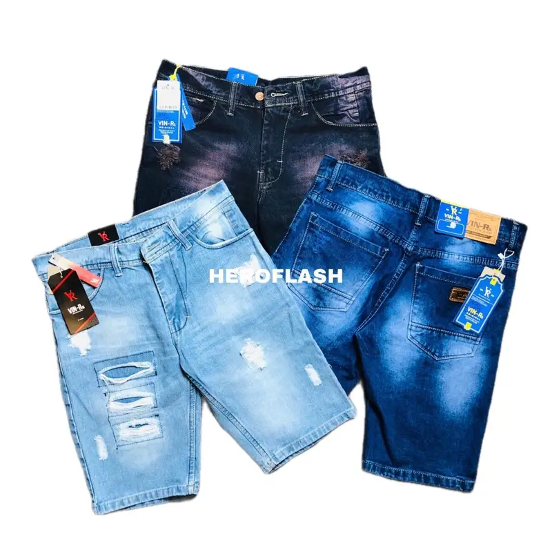CELANA JEANS PENDEK SOBEK Distro Nyaman Pria Denim 1