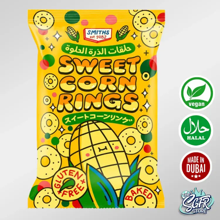 Japanese Inspired Sweet Corn Rings (60g). Halal & Vegan. Made in Dubai