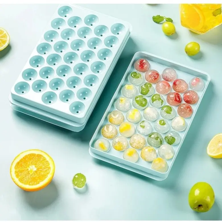 Cetakan Plastik Es Batu Puding Jeli Bulat Kecil Cantik 33 Lubang
