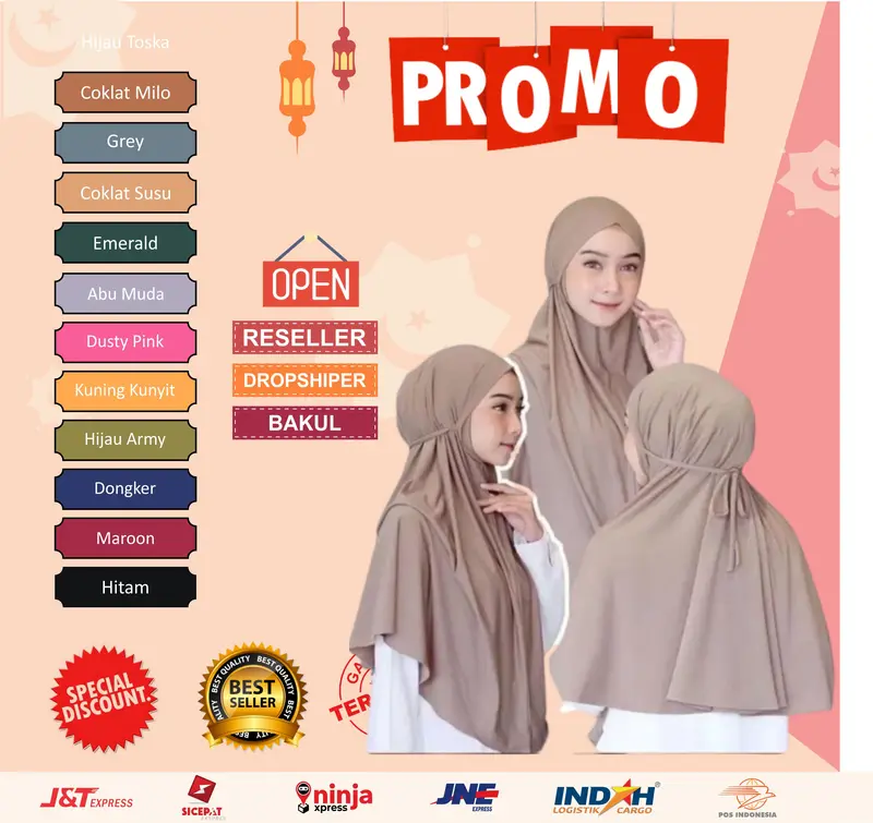 By assalam - 88RB dpt 7pcs jilbab hijab bergo maryam tali jersey premium oval terbaru kerudung bergo instan 0