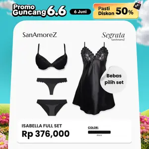 Lingerie Sexy Wanita Set 4 in 1 Baju Tidur Seksi Push Up Bra Renda Set SanAmoreZ