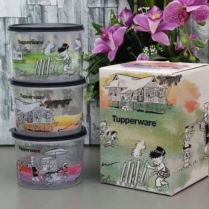 Tupperware with gift box - LAT CANISTER 1.1L 3pcs/set - TikTok Shop ...