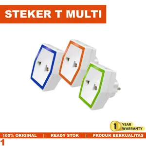 Steker Cabang 3 T Multi Warna Dutron Stop Kontak Cabang 3 Dinding SNI