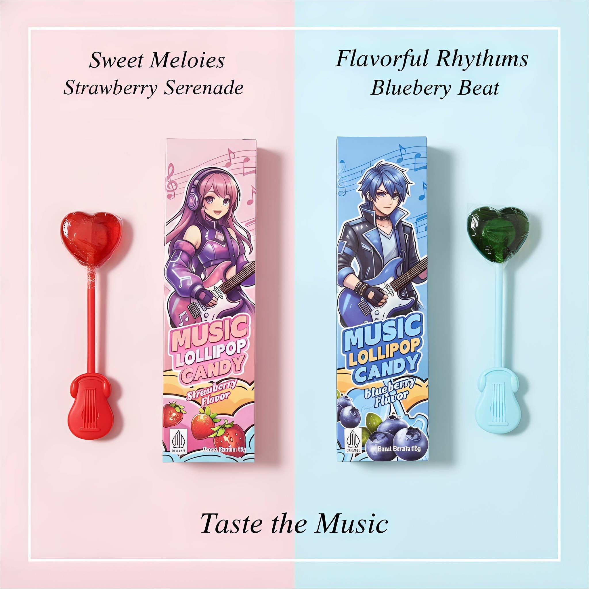 [HALAL] Music Lollipop Candy – Permen Gitar Unik Rasa Blueberry & Strawberry Halal Cocok untuk Party & Goodie Bag