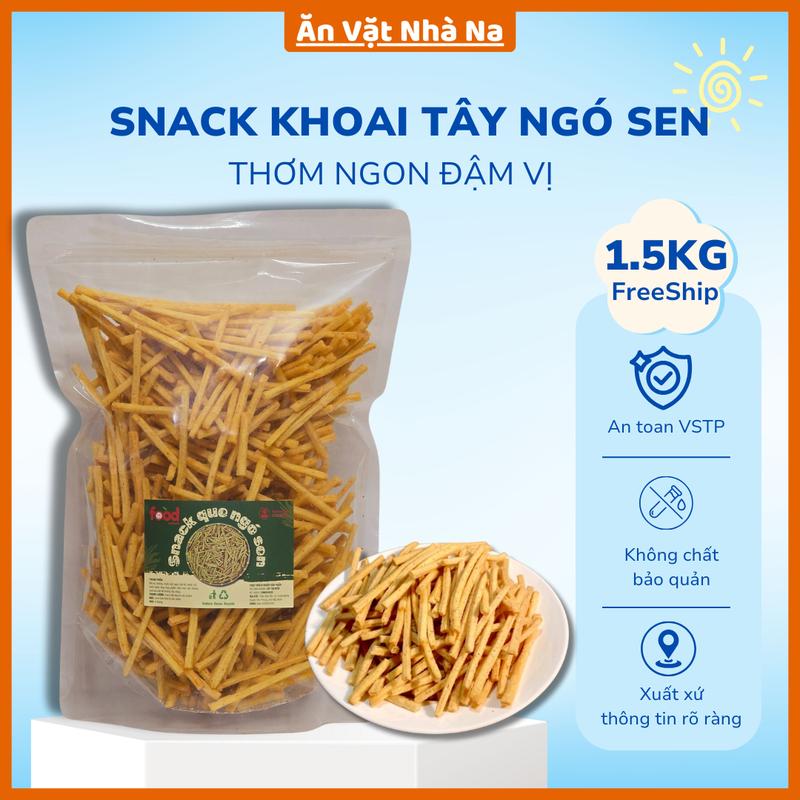   FreeShip  1 kg Bim Que Ngó Sen Snack Lắc Thơm Cay Đủ Vị - Ăn Vặt Food 