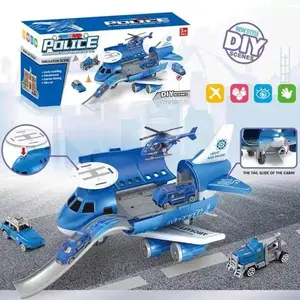 Mainan anak pesawat polisi storage seluncuran helipad Toy