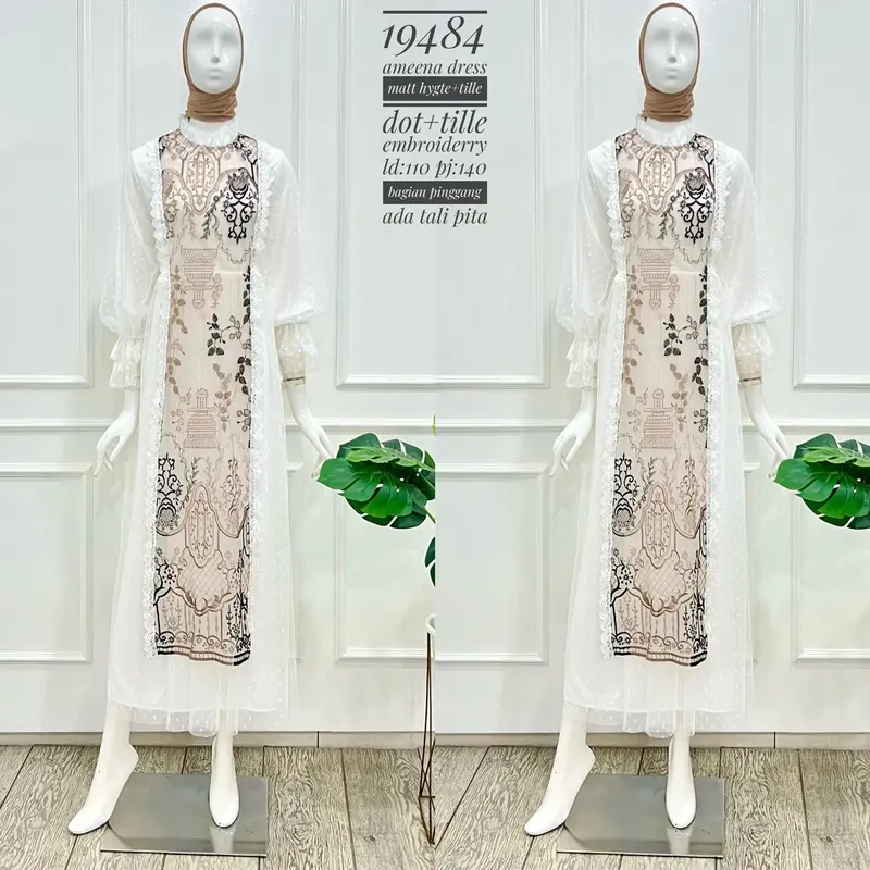 amenna  Dress ada tali pita bagian pinggang 0