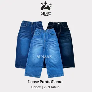 Alnaaz - Kulot Skena Celana Jeans Anak Unisex 2-9 Tahun Kulot Gombrong Alea