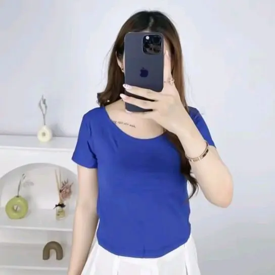 KAOS CROP TOP |Aurora Fashion | Bahan cotton lembut dan nyaman Atasan Katun Santai 5