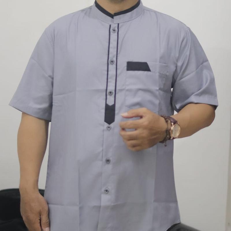 Kemeja koko Baju Pria dewasa lengan pendek 3
