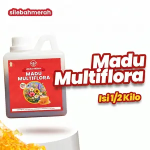 1/2 KG Madu Multiflora - Madu Murni Asli Original Nectar Raw Pure Honey Cap Lebah Merah