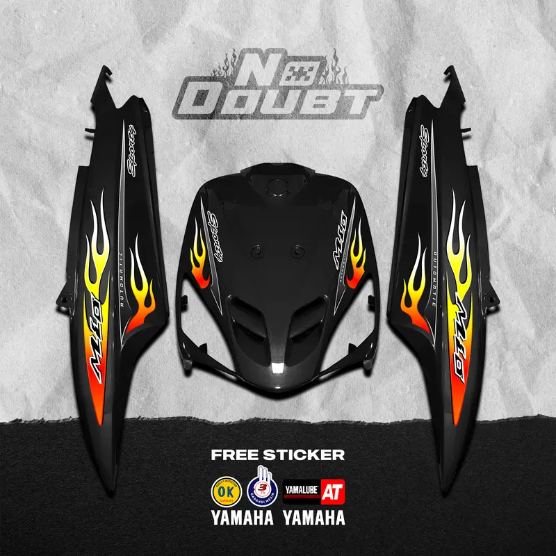 STRIPING MIO SPORTY CUSTOM FLAME - BLACK BODY 3