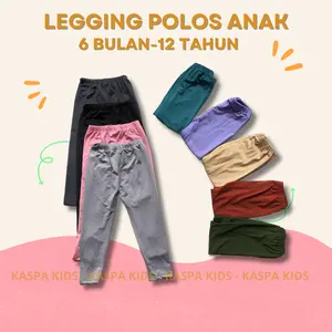 Legging Anak Perempuan Polos Usia 6 Bulan-10 Tahun Bahan Spandek Premium Full Color Kids Bayi