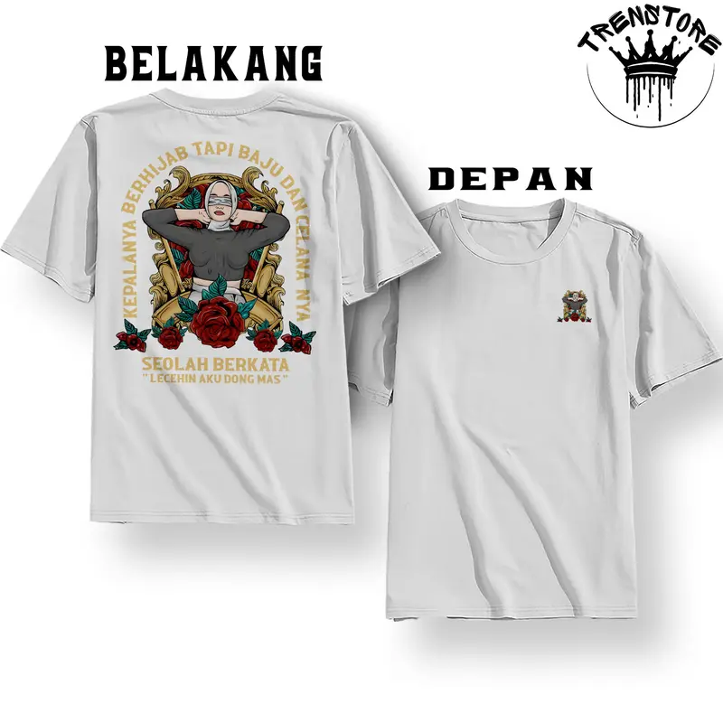 Kaos Kepalanya Berhijab Tapi Baju dan Celananya Seolah berkata // Distro Baju Sindiran Combed Kerah Logo Nyaman Pria Printing Sablon Standar 1
