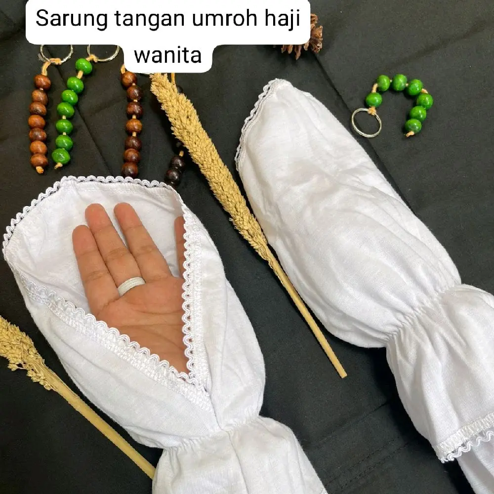 Sarung Tangan Umrah haji renda wanita - Gloves gloves kasut  tangan kaos  tangan sarung tangan Putih Hitam