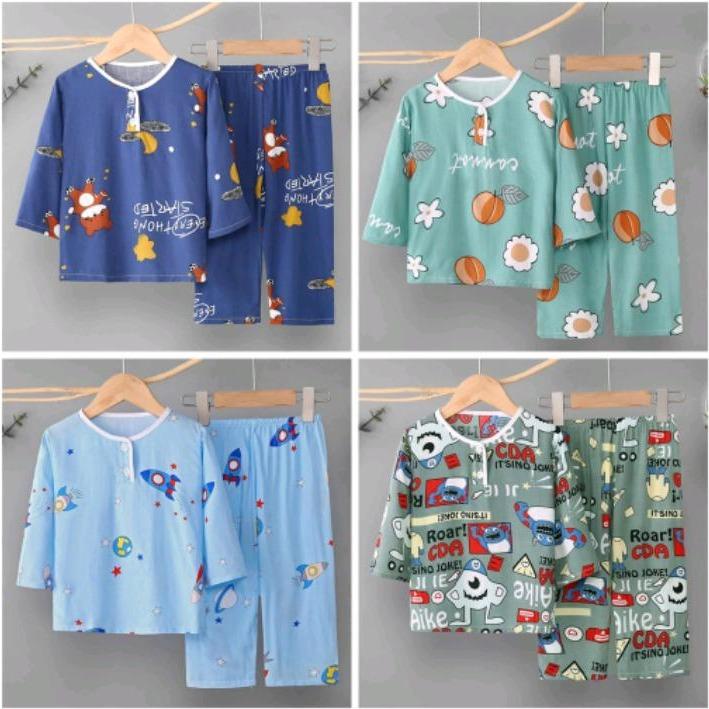 Piyama Rayon Anak laki laki dan Perempuan Umur 0 -14 tahun Super Soft Premium KPAP 0