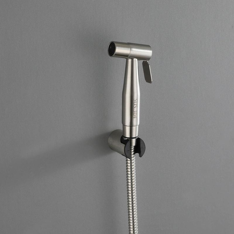 Product Introduction of 304 stainless steel toilet spray gun set, pressurized nozzle for bathroom cleaning, no need for punching toilet flushing device 5