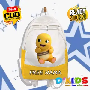 Tas Ransel Anak Animasi Nailong-Backpack Anak Sekolah SD TK PAUD Gambar Dino Kuning Fashion Anak Terbaru Virall Free Nama