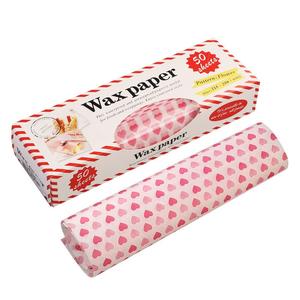 50 Piezas de Papel Encera, Papel para Picnic, Resistente al Aceite y al Agua para Hamburguesas, Sándwiches, Panadería y Picnics (Patrón en Forma de Corazón)
