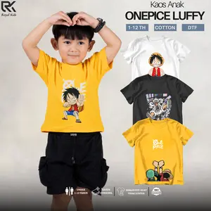 Kaos Anak 1th-12th Laki-laki LUFFY ONEPICE Cowok Cotton Tebal Premium