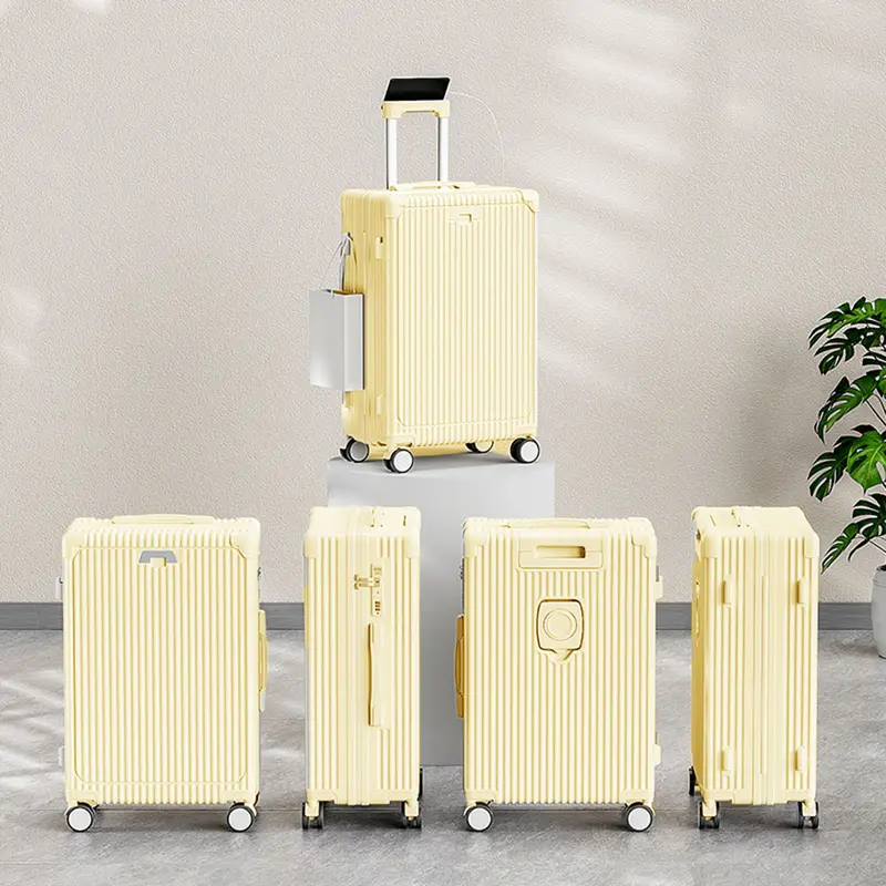 [[Three Sheep Network]] Koper A607 ZIPPER KAPASITAS BESAR Cabin  20/24 INCH Bagasi Stand Cup Charger Usb Koper Terbaru 2024 - Kokoh, Trendi, dan elegan 4