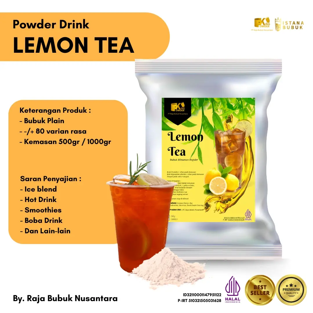 Bubuk Minuman King Powder Rasa Lemon Tea Serbuk Minuman Teh Lemon