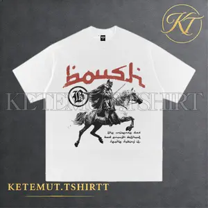 Kaos Oversize Grafis Ksatria Kuda Hitam Putih Gaya Retro Street Style Unisex Cocok Harian Fashion Kekinian｜Nyaman Dipakai & Siap COD