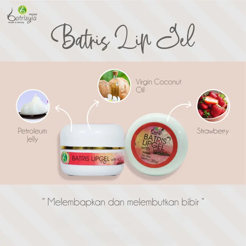 Lip Gel Batrisyia Herbal - Lipgel Melembabkan, Mencerahkan dan Melembutkan Bibir 2